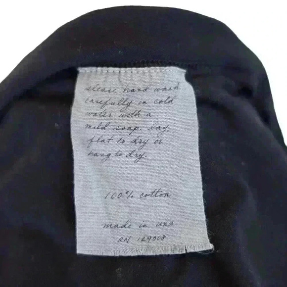 Raquel Allegra Handmade Black Midi Sheath Dress Asymmetrical Drawstring Size 0 - Picture 6 of 7